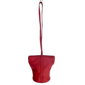 Nina Ricci Vintage 80’s 90’s Red Leather Bucket Shoulder Bag
